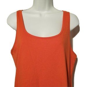Andrea Jovine Women's Large Orange Pima Cotton Tank Top